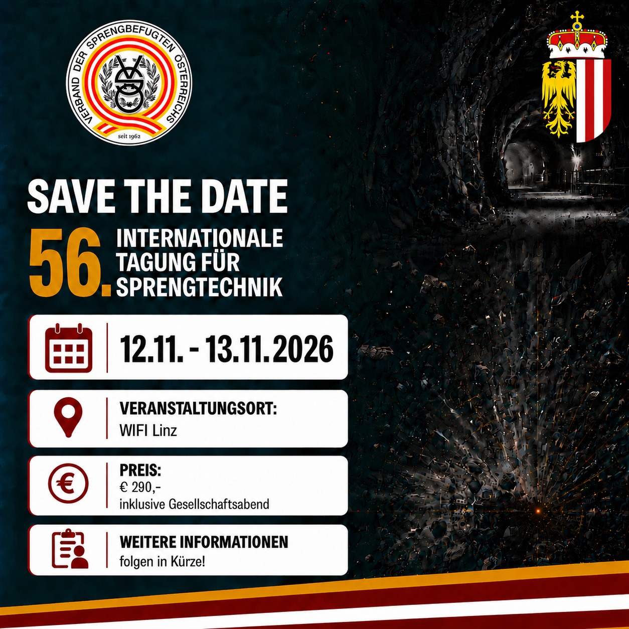 Terminkorrektur: Sprengtag 2026 am 12. und 13. November in Linz
